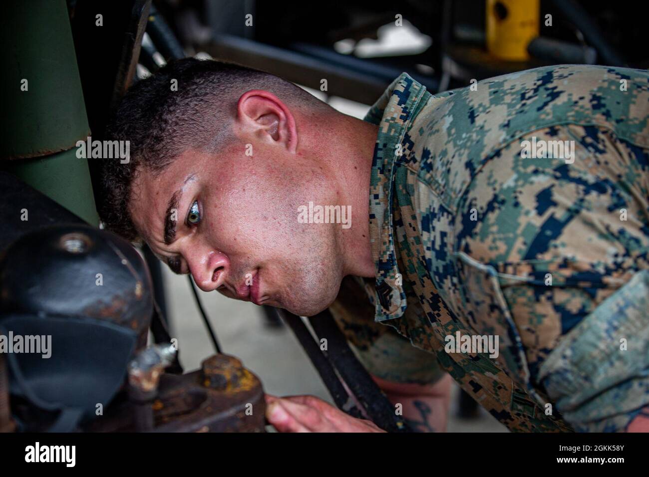 U.S. Marine Corps Sgt. Kaleb Smith, an automotive maintenance