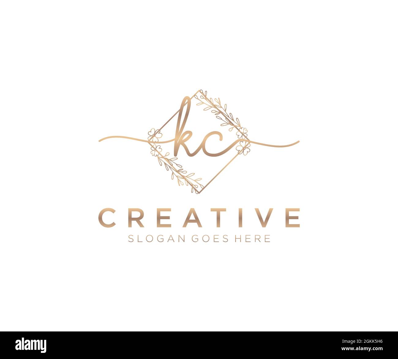 KC Feminine logo beauty monogram and elegant logo design, handwriting ...