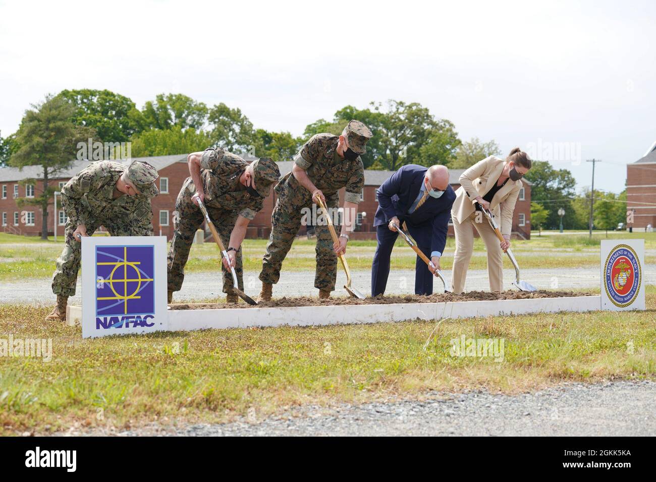 MCB Quantico Wargaming Center official groundbreaking. (left to right