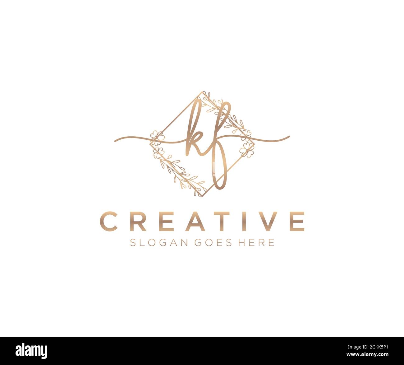 KF Feminine logo beauty monogram and elegant logo design, handwriting ...
