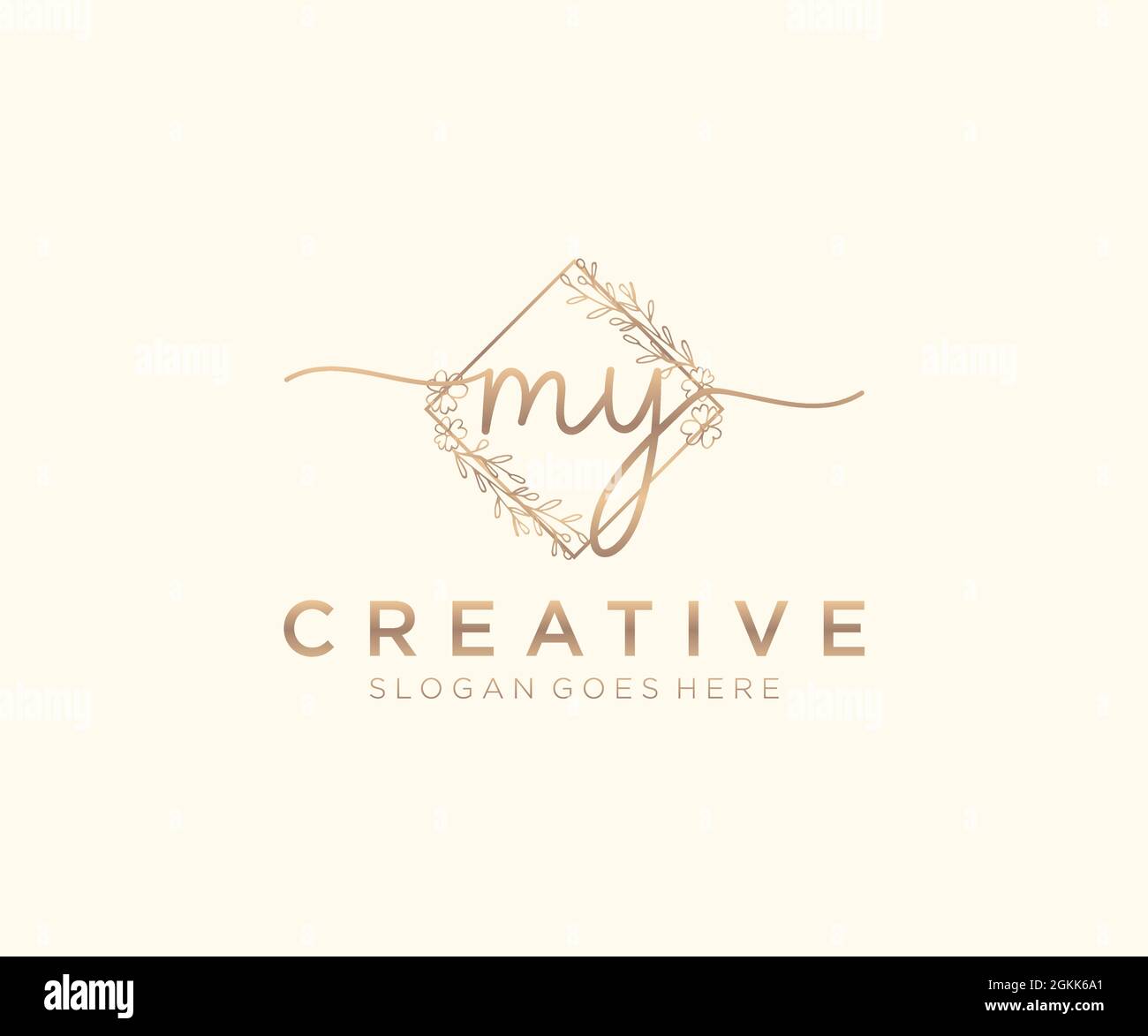 MY Feminine logo beauty monogram and elegant logo design, handwriting ...