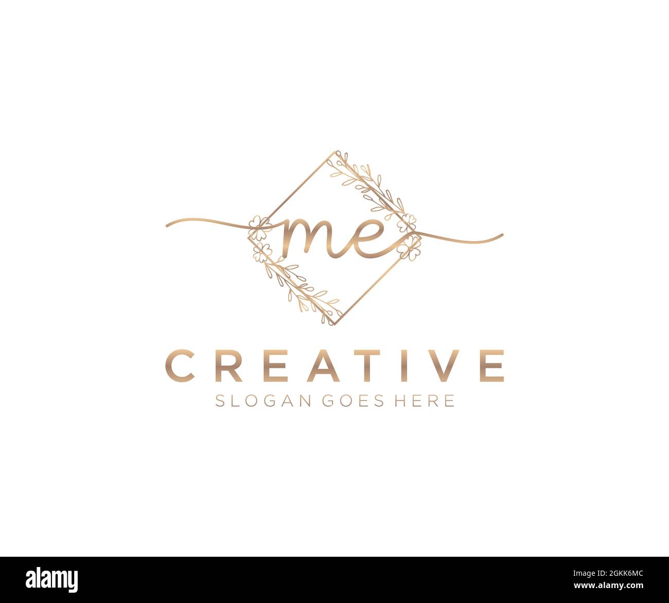 ME Feminine logo beauty monogram and elegant logo design, handwriting ...
