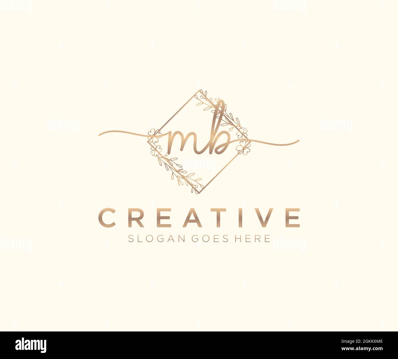 MB Feminine logo beauty monogram and elegant logo design, handwriting ...