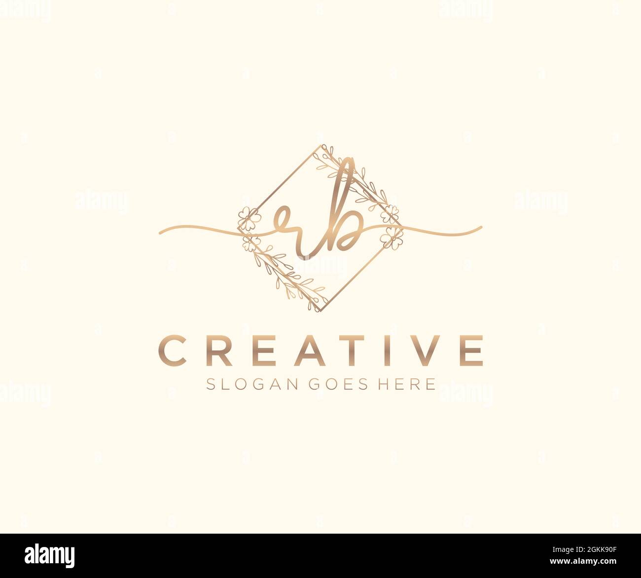 RB Feminine logo beauty monogram and elegant logo design, handwriting ...
