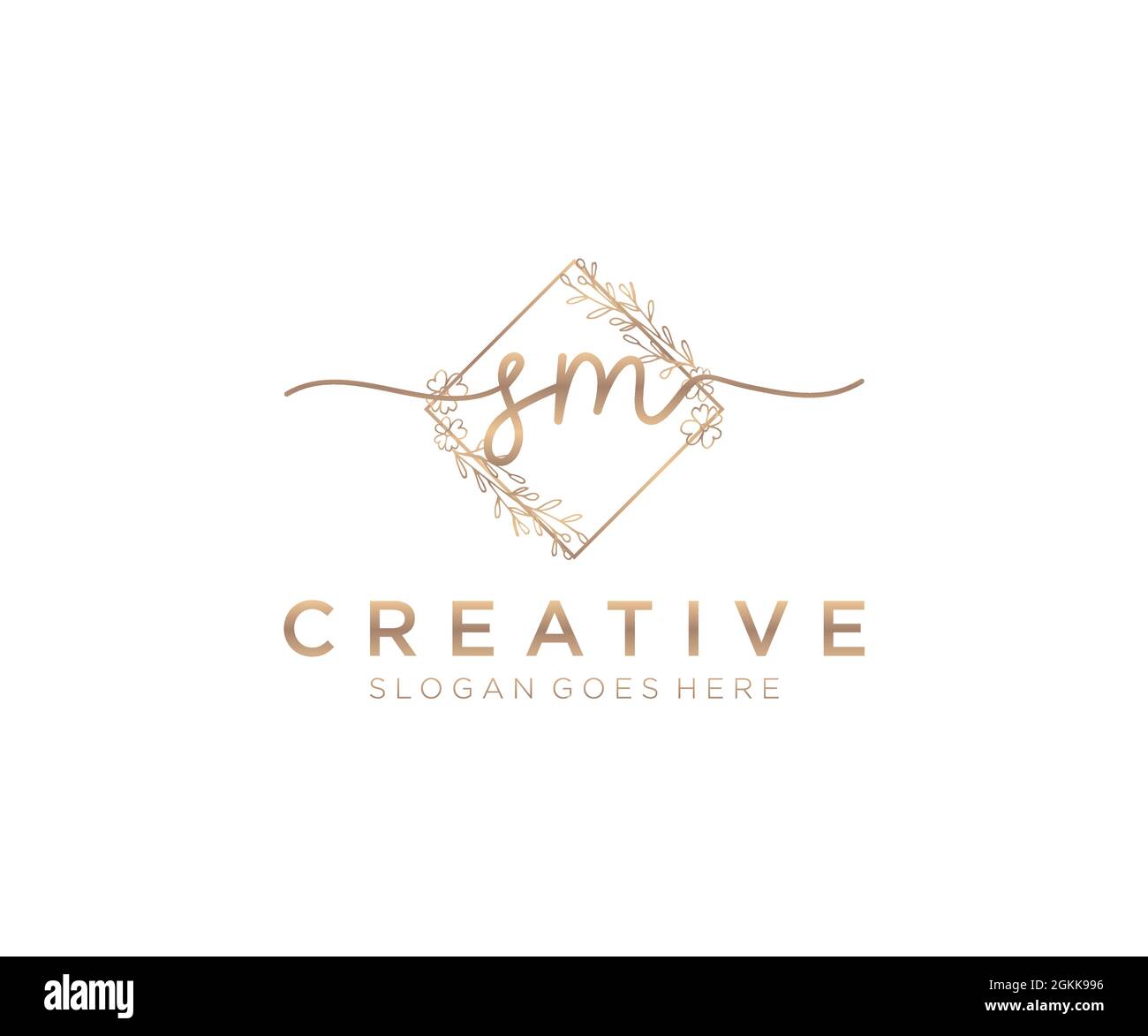 SM Feminine logo beauty monogram and elegant logo design, handwriting ...