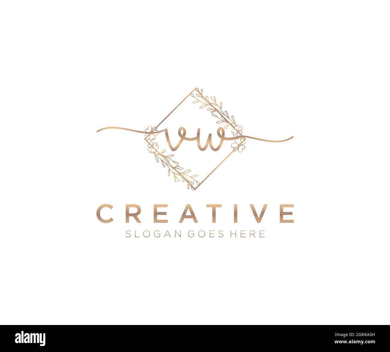 VW Feminine logo beauty monogram and elegant logo design, handwriting ...