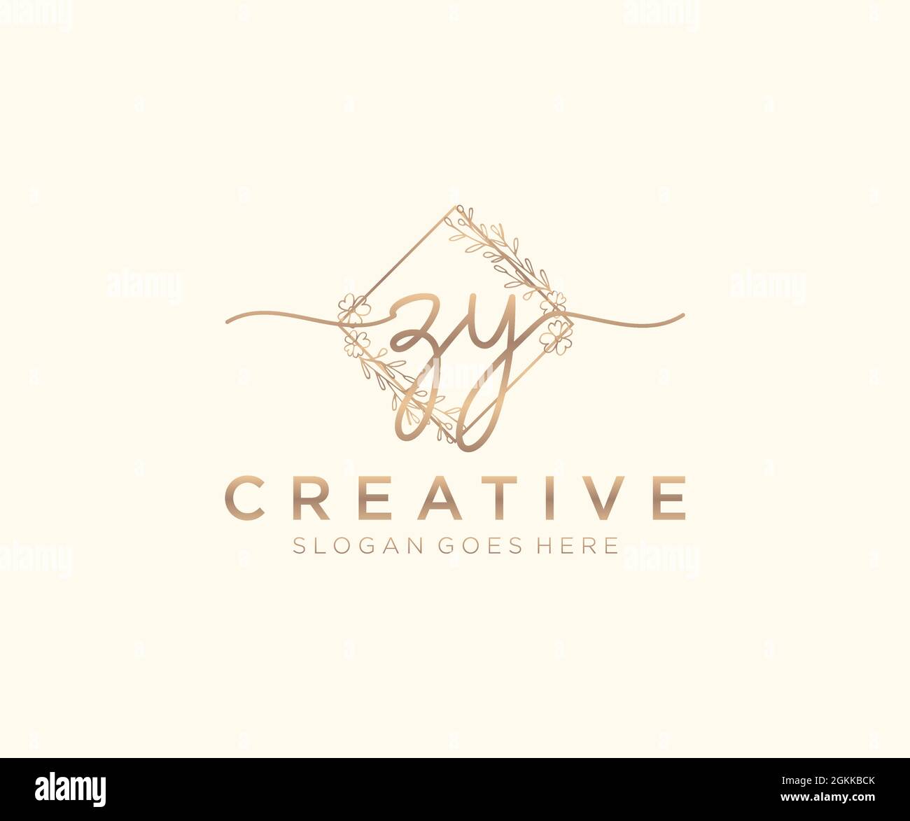 ZY Feminine logo beauty monogram and elegant logo design, handwriting ...