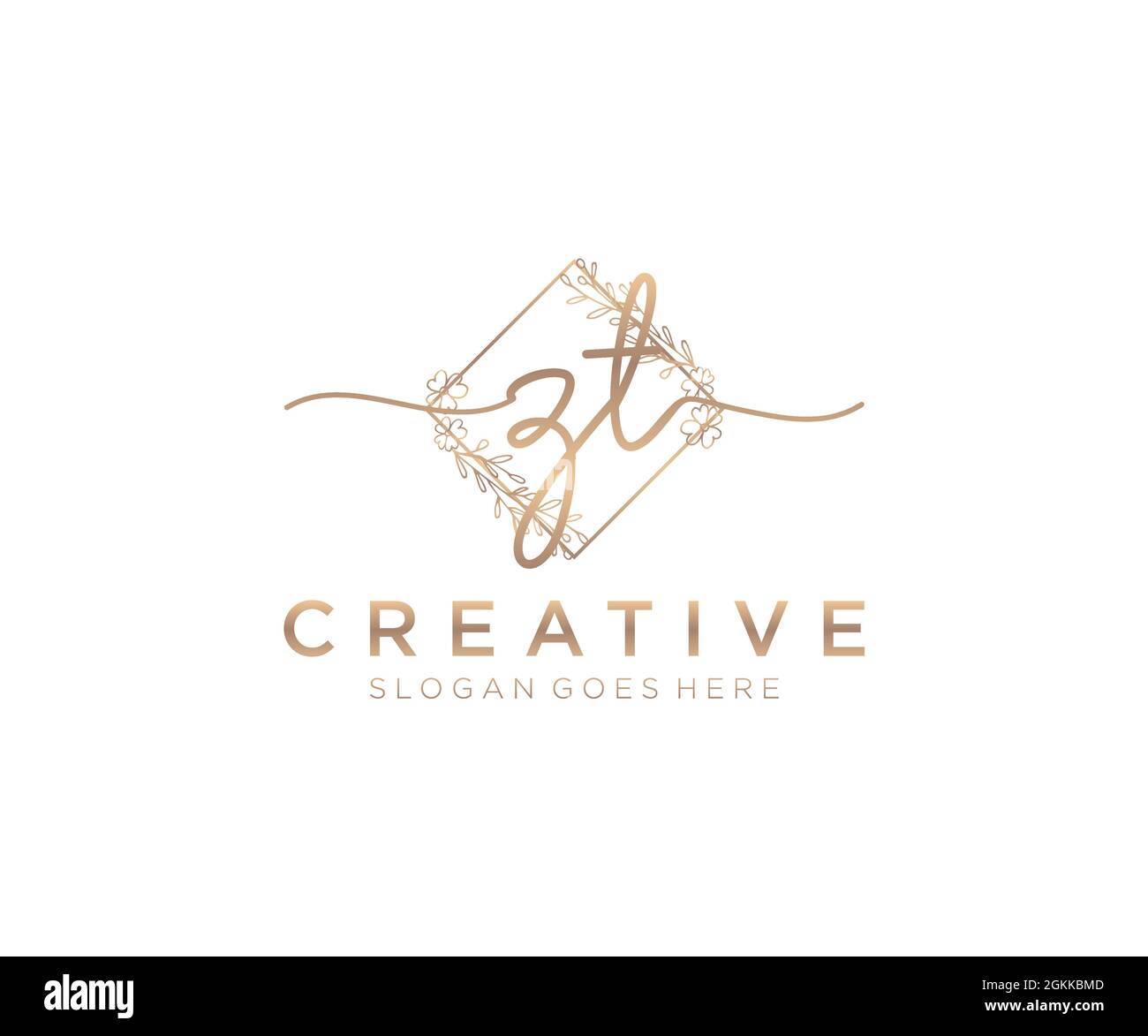 ZT Feminine logo beauty monogram and elegant logo design, handwriting ...