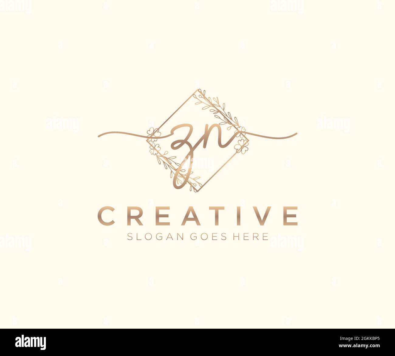 ZN Feminine logo beauty monogram and elegant logo design, handwriting ...