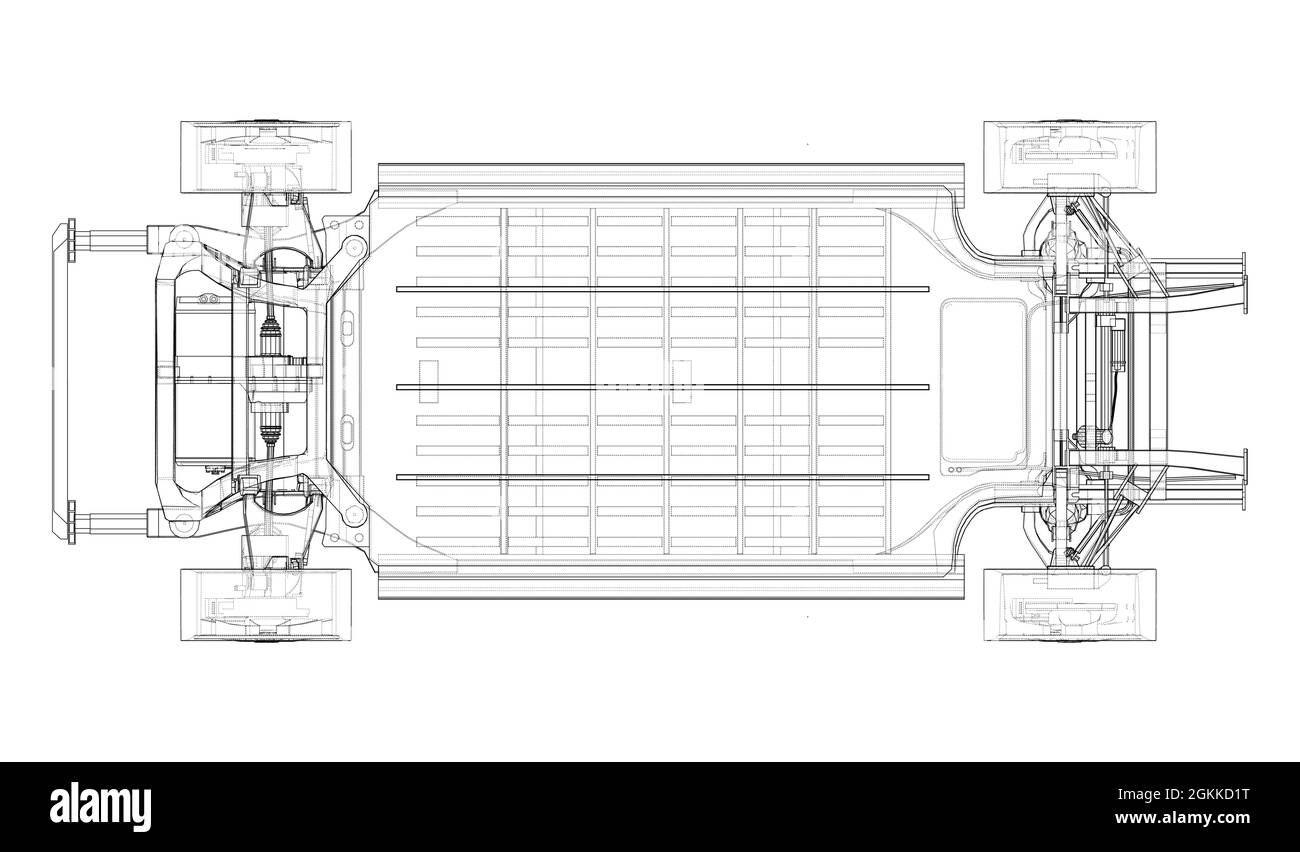 Electric Car Chassis with battery. Vector Stock Vector Image & Art Alamy