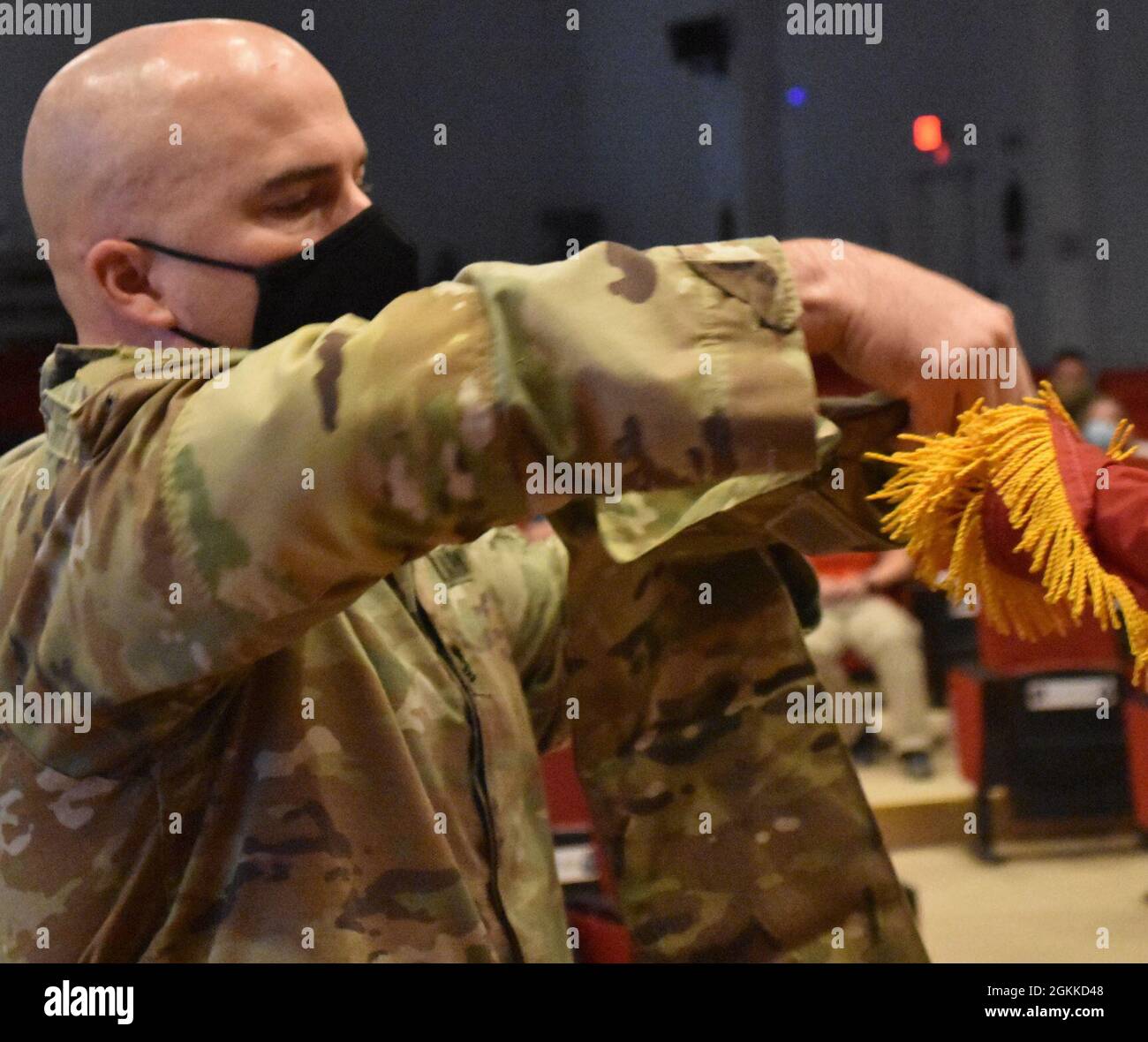 Master Sergeant Ronald Brown wraps the colors of the Afghanistan ...