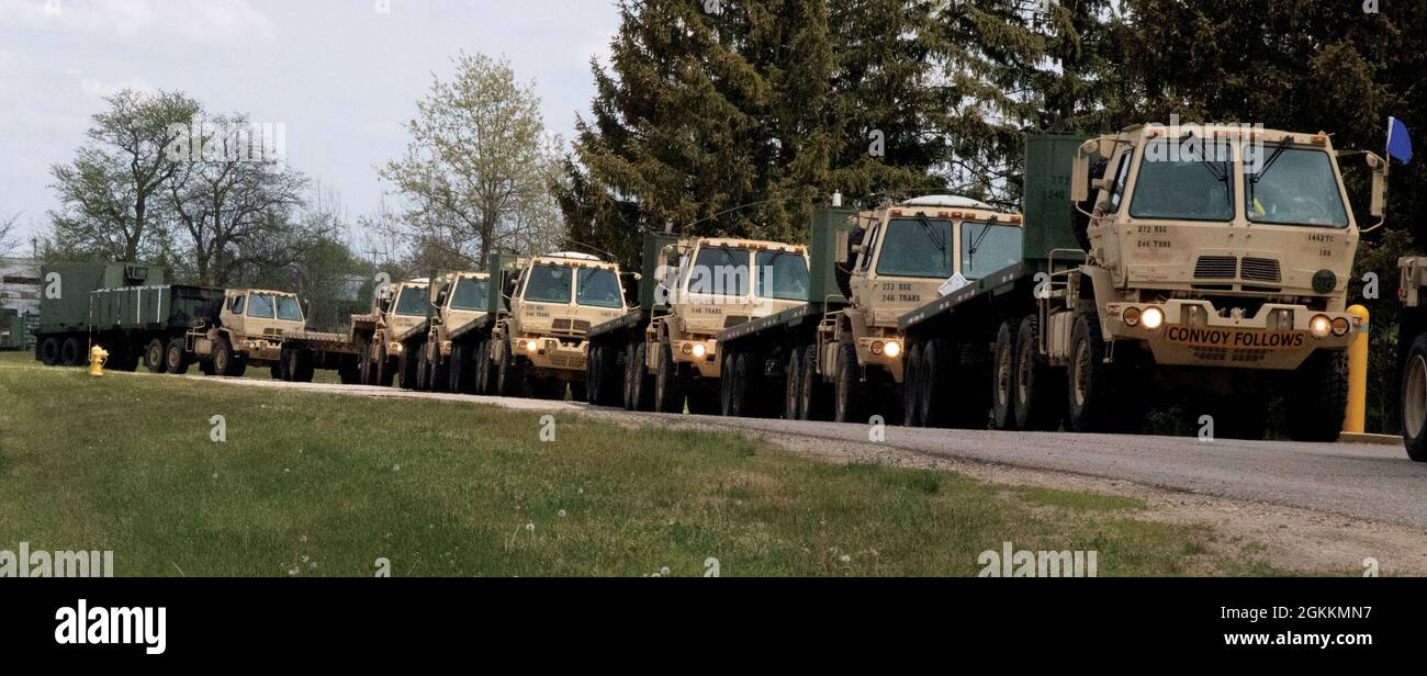 The Michigan Army National Guard’s 1463rd Transportation Company is