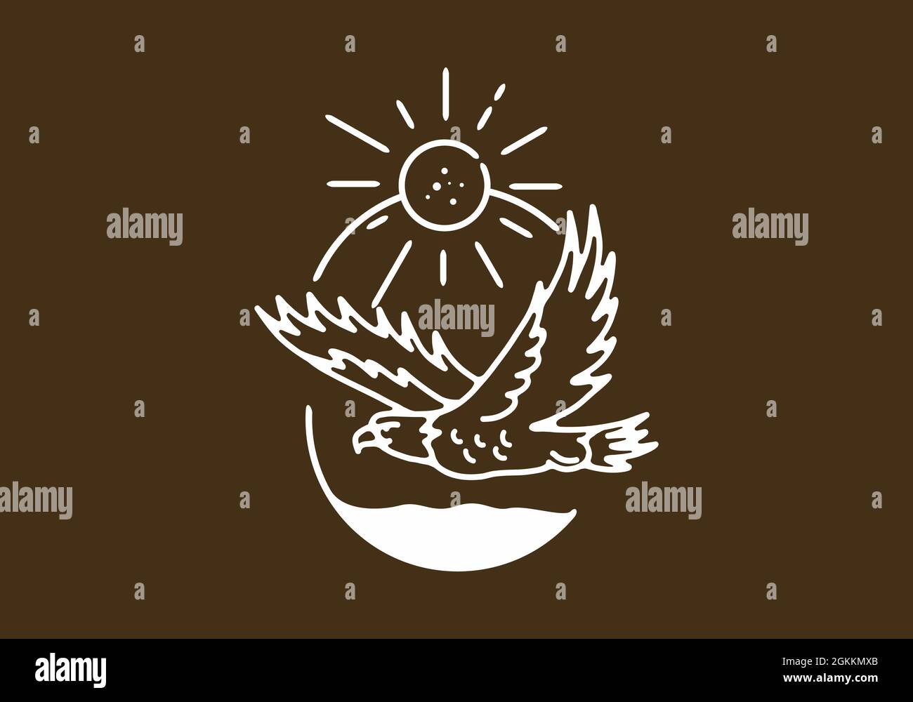 Line art illustration of flying eagle design Stock Vector Image & Art ...