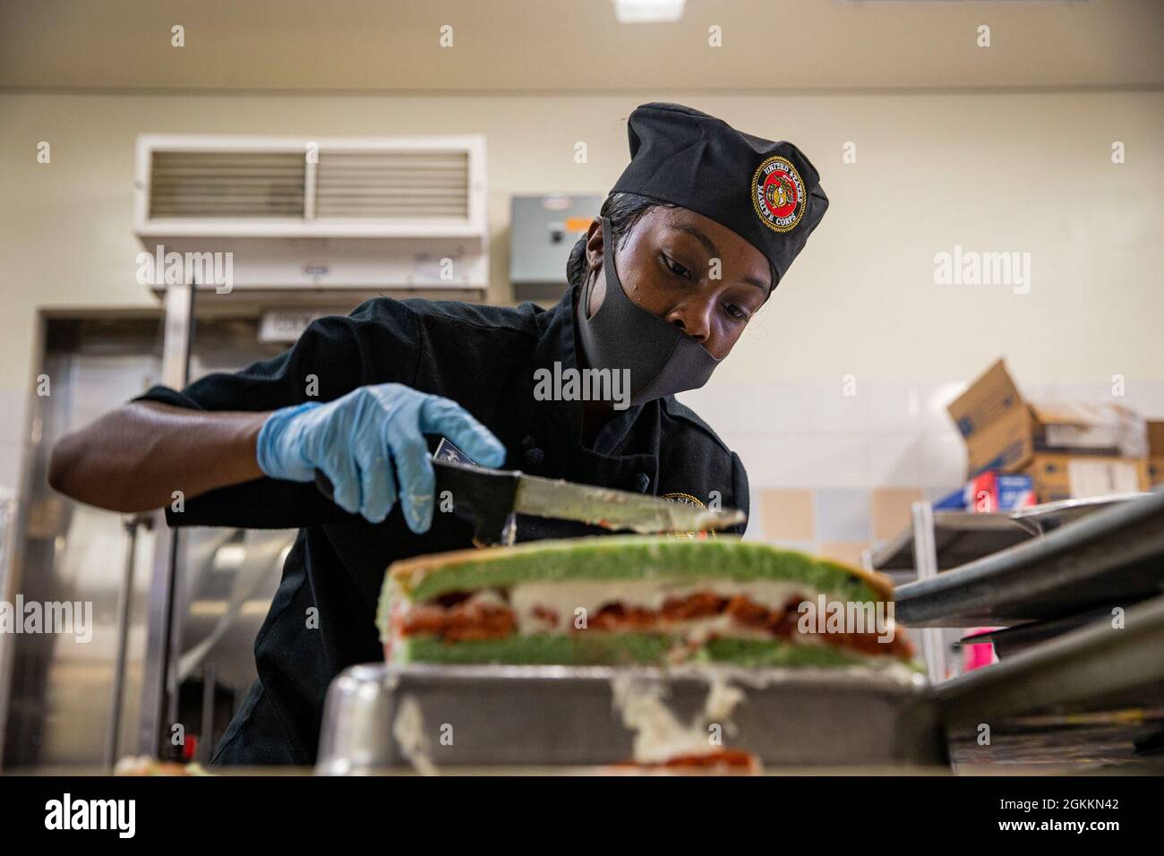 U S Marine Corps Cpl Jaden Brown A Food Service Specialist With 3rd Battalion 12th Marines 3d Marine Division Prepares Food During A Joint Culinary Competition On Camp Foster Okinawa Japan May 19