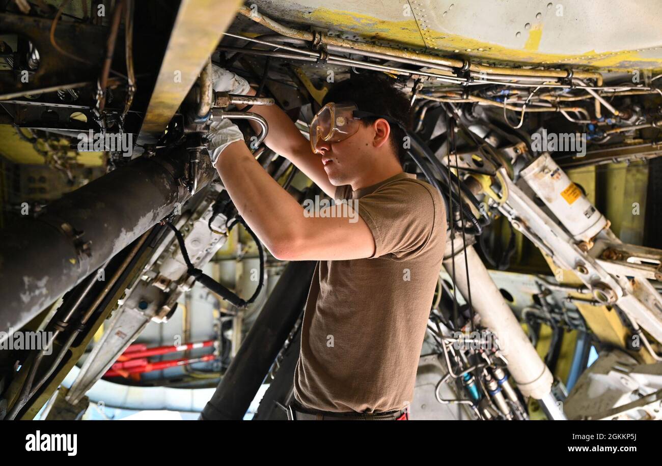 U.S. Air Force A1C John Mullens, a 96th Aircraft Maintenance Unit