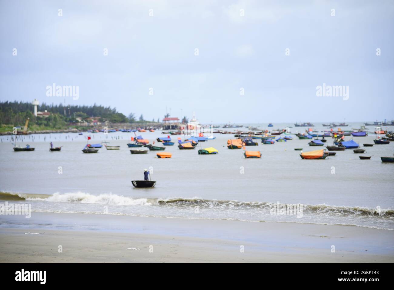 Nice beach Da Nang city in central Vietnam Stock Photo