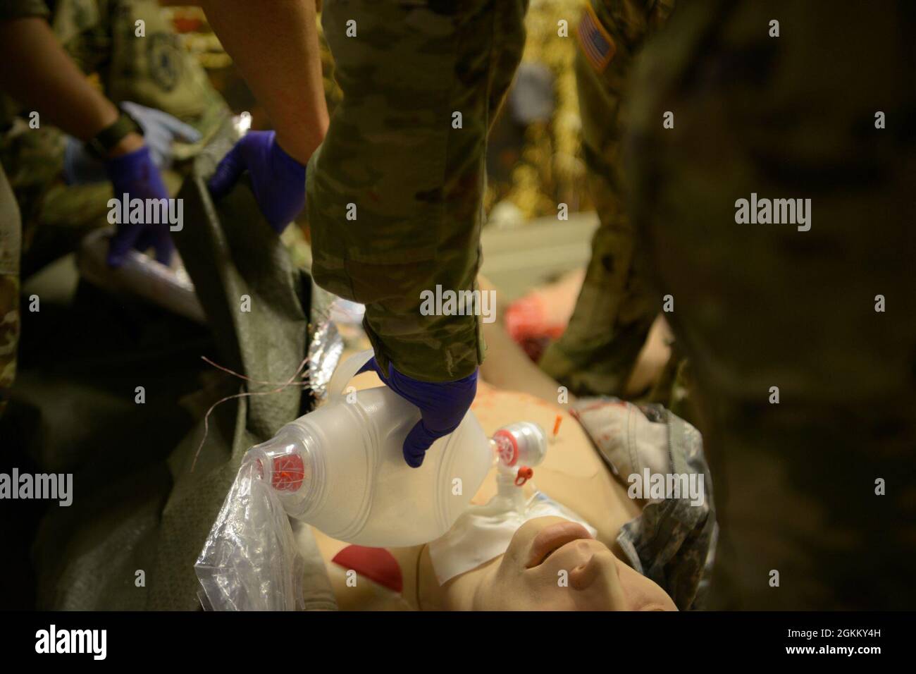 While conducting their annual training at Camp Ripley Training Center ...