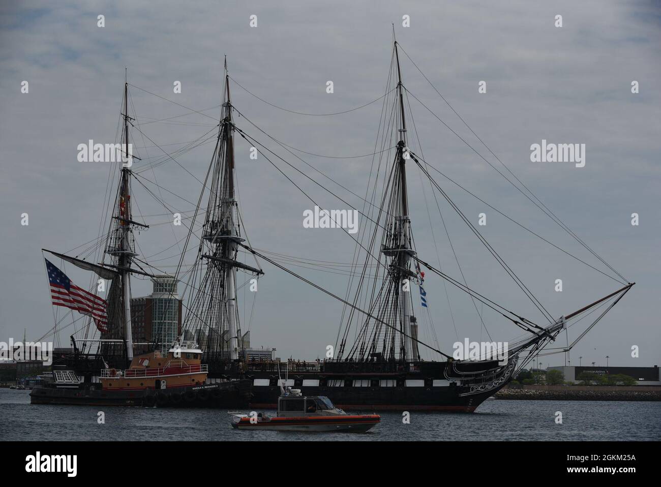 The USS Constitution got underway in the Boston Harbor for the first