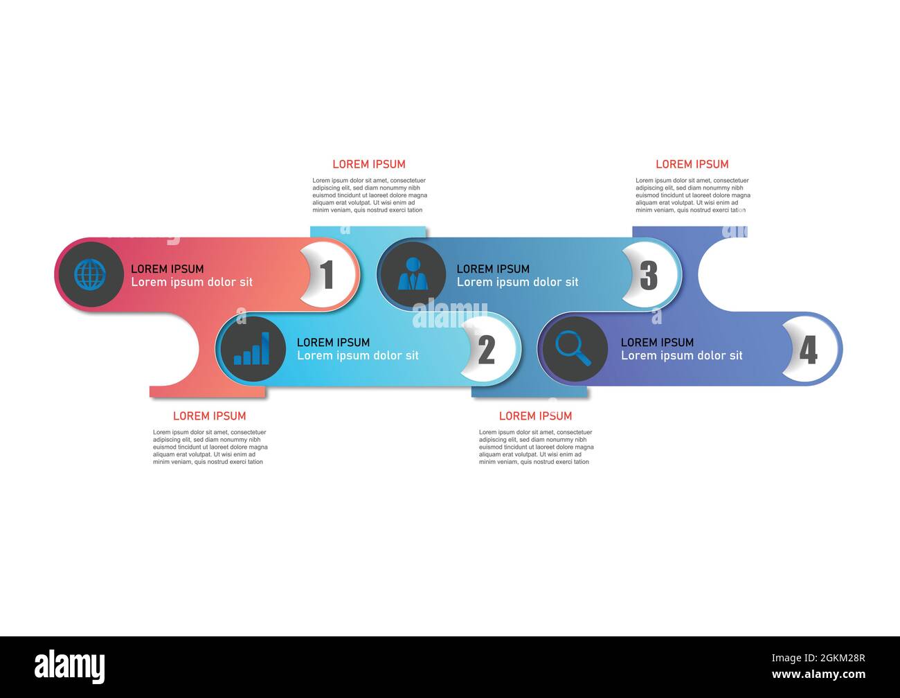 Abstract modern infographic with icons and options or steps. Business ...