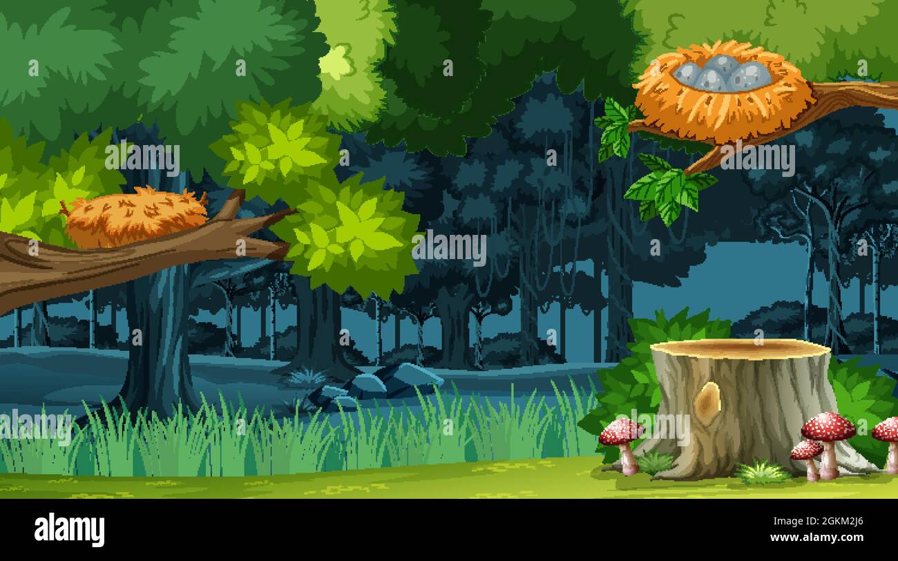 Nature forest landscape background illustration Stock Vector Image ...