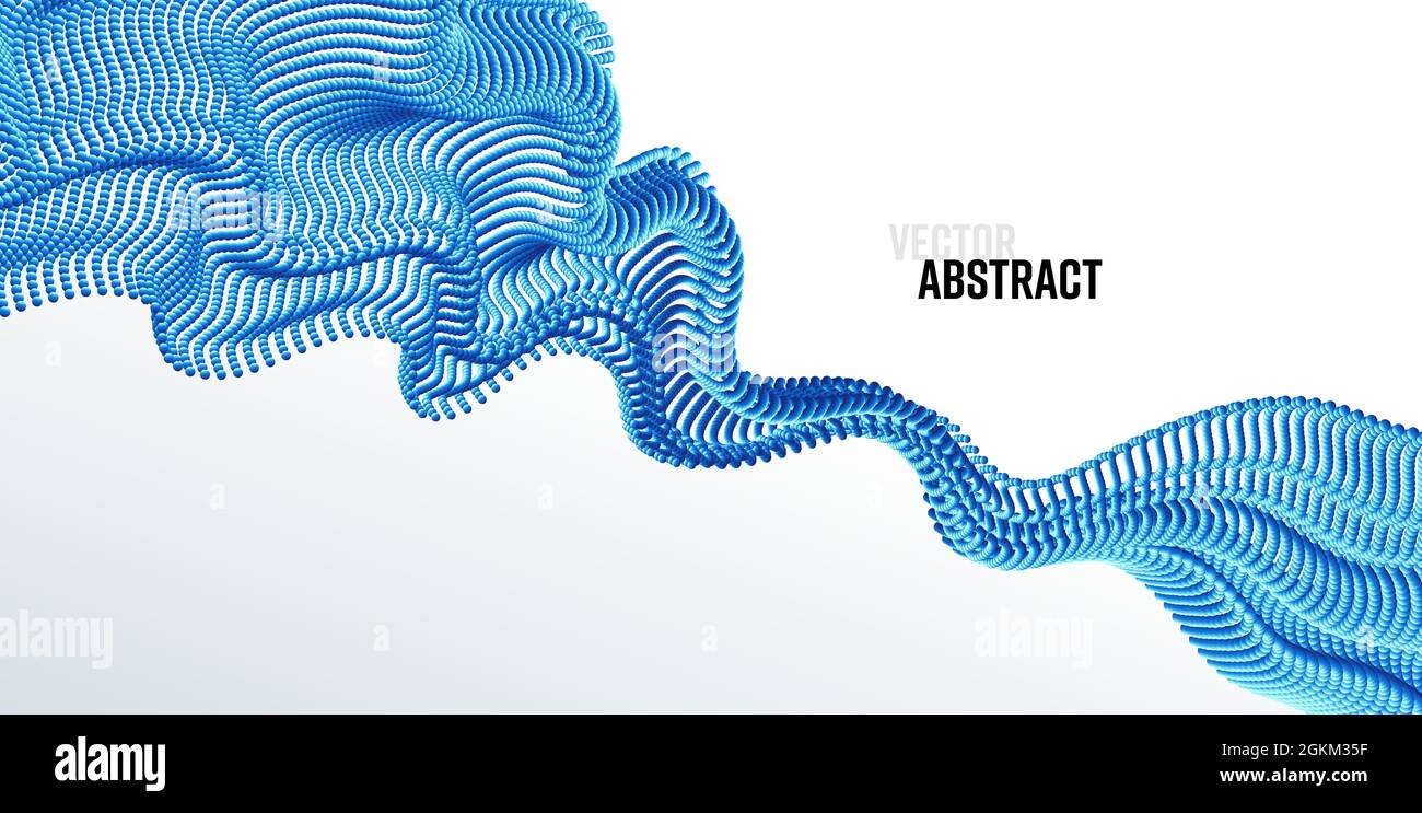 Vector background with abstract big data splash 3d dots. Modern science banner Stock Vector