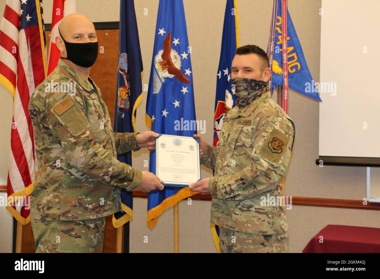 Senior Master Sgt. John McCormick, right, was recently promoted during ...