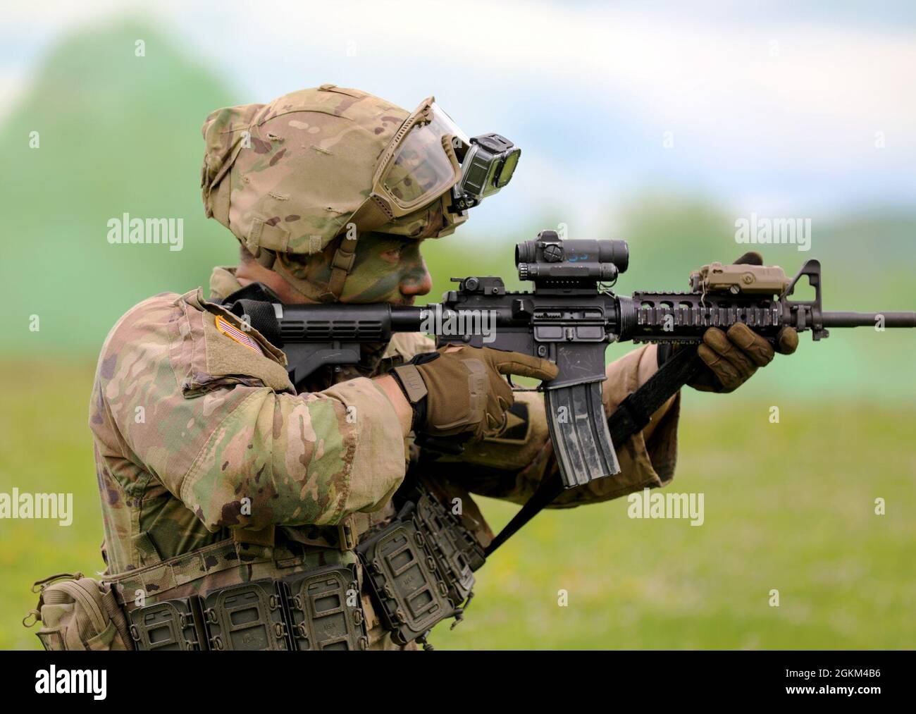 An Infantryman Assigned To 2nd Battalion 124th Infantry Regiment 53rd