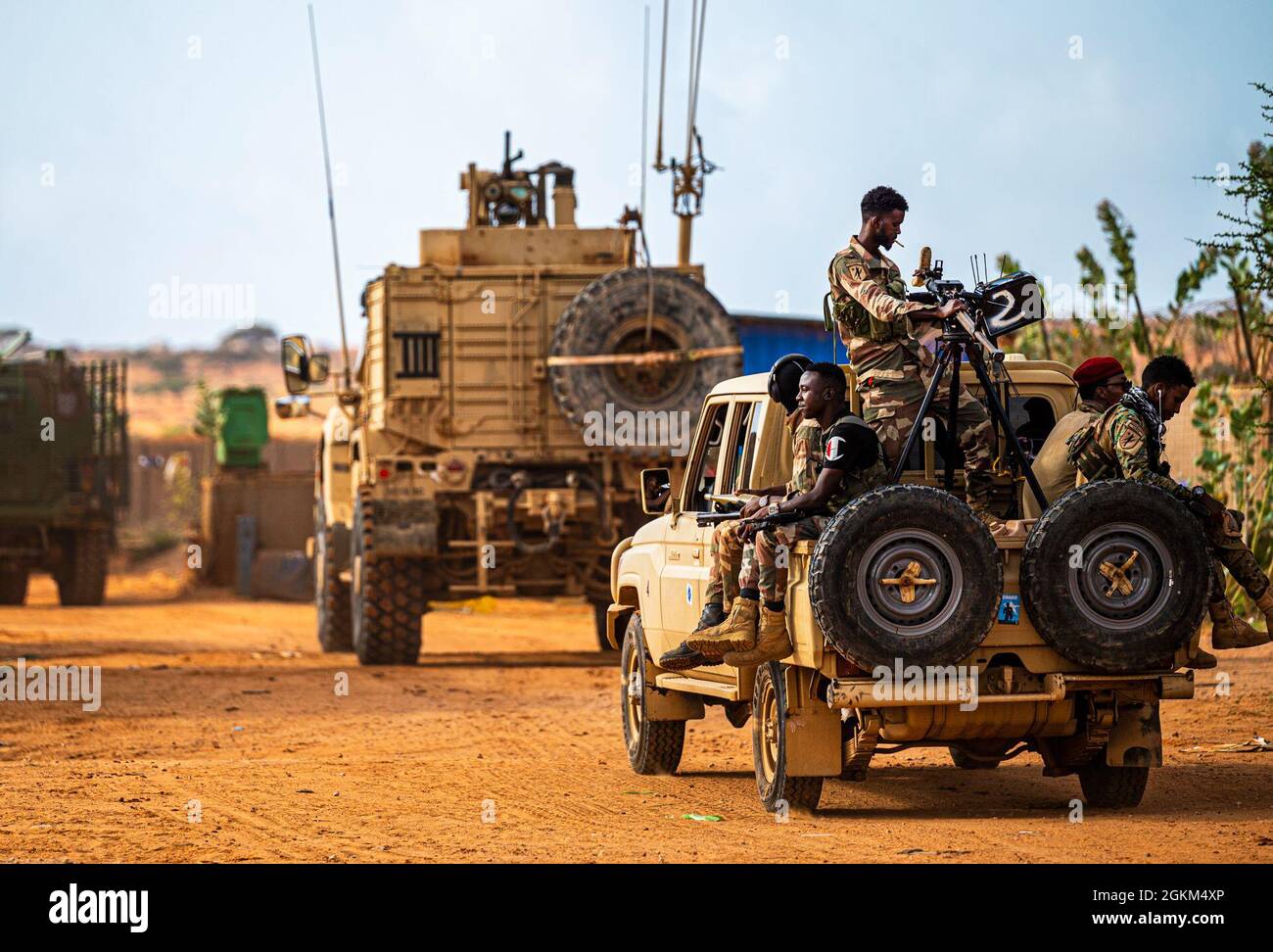 U.S. forces practice convoy training with the Danab Brigade and the