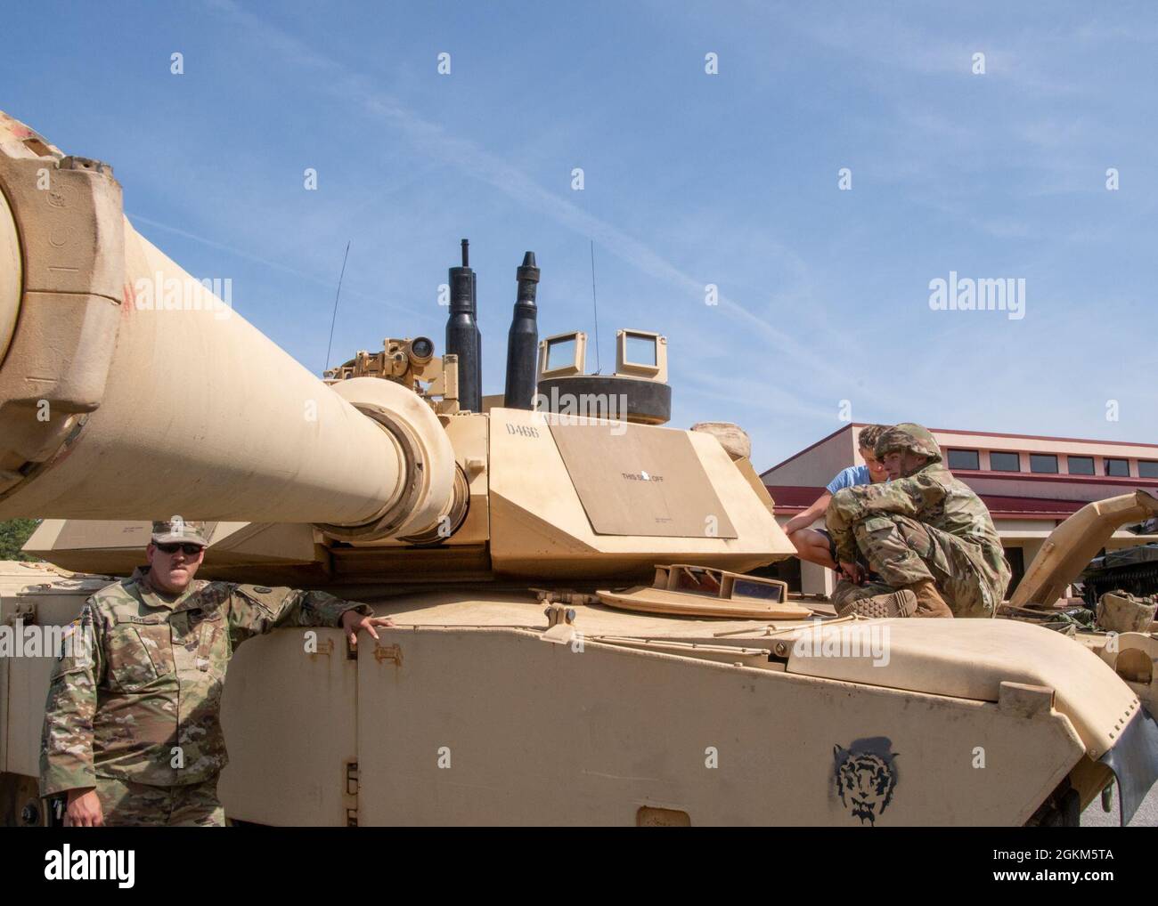 A M1 Abrams tank assigned to the 1st Battalion, 252nd Armor Regiment