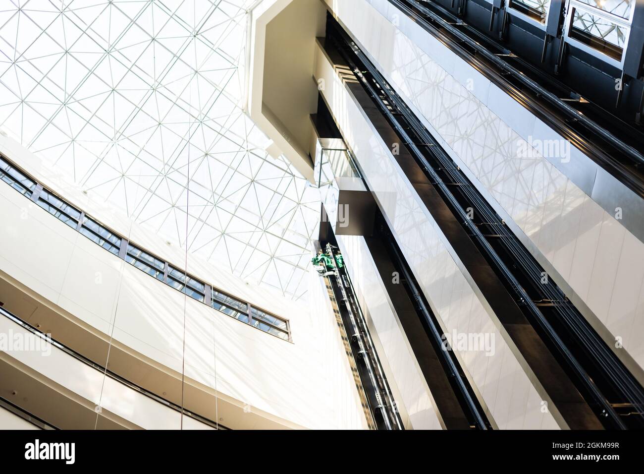 Several floors of large contemporary business center with open space ... - Penthouse Apartment Building With Elevator And Business Center