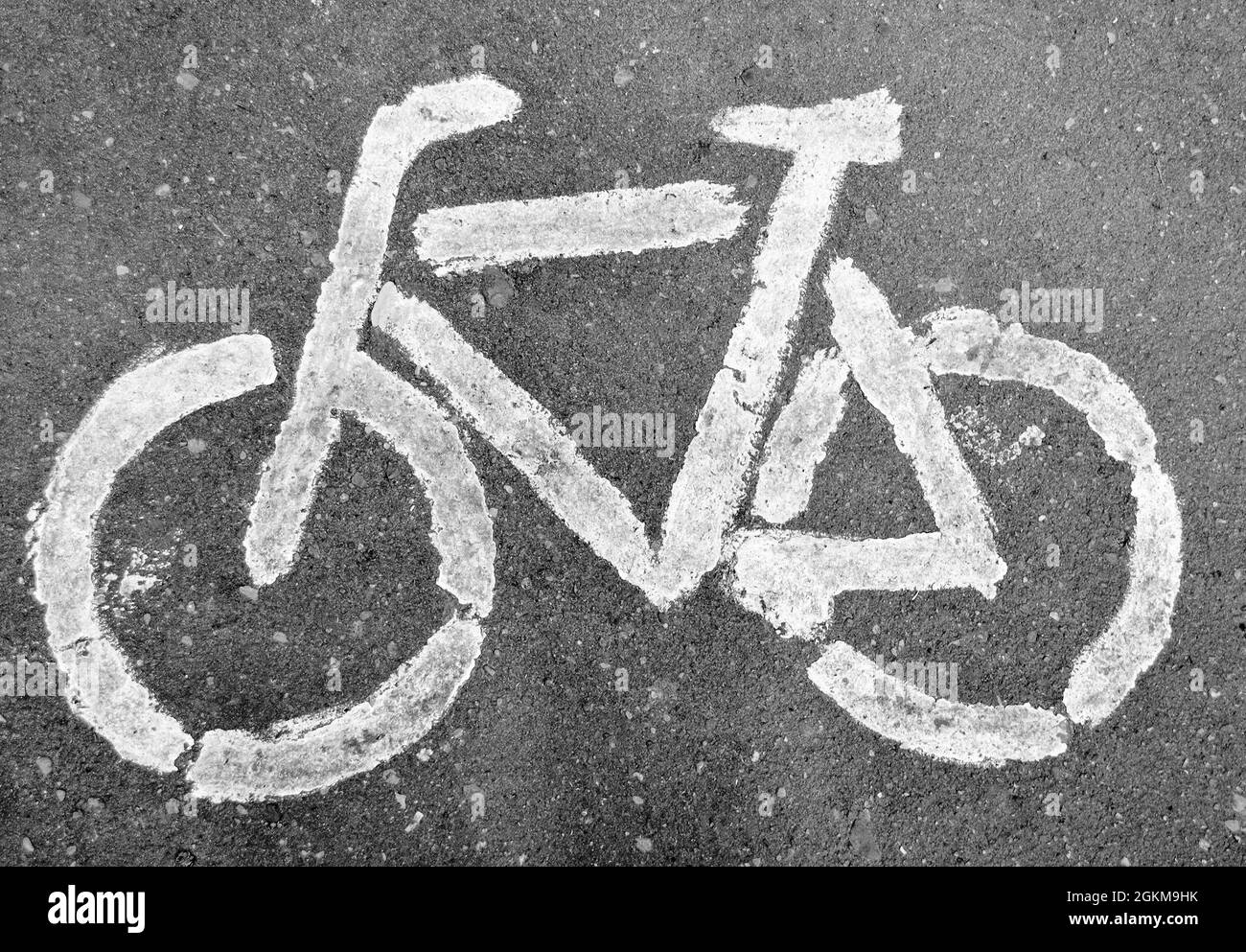 Bicycle old road sign in the city Stock Photo