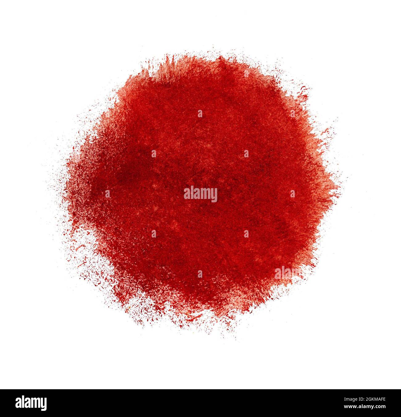 Colorful watercolor circle, red drop on a white background Stock Photo