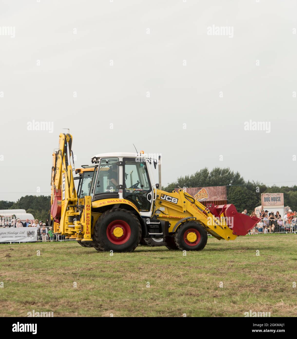 J.C.B. Diggers putting on a dancing display at the Cheshire Steam Rally