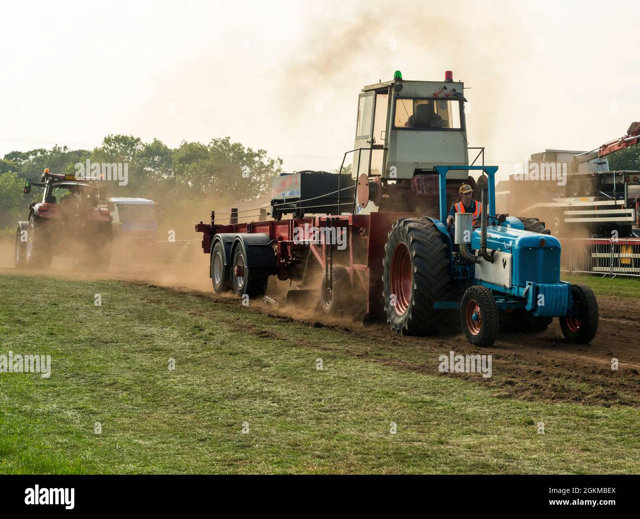 Tractor pulling contest at a steam rally in Cheshire England UK Stock