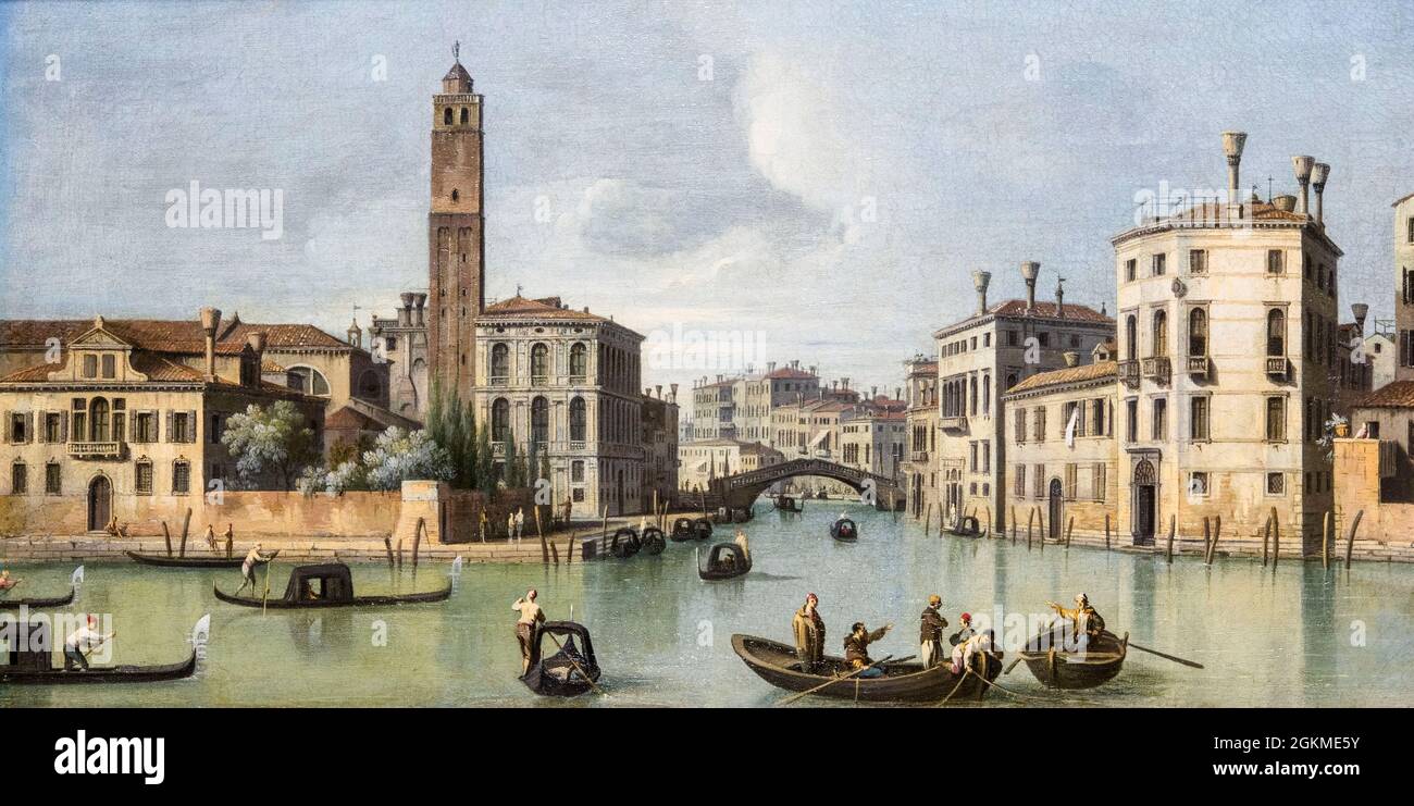 Giovanni Antonio Canal called Canaletto, View of the church, San Geremia and Cannaregio (Venice), painting, 1725-1729 Stock Photo