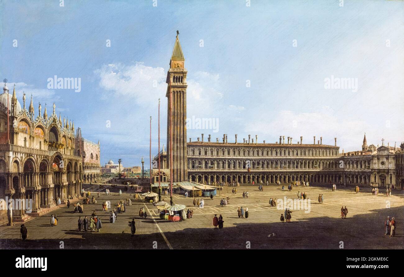 Piazza San Marco, Venice, painting by Canaletto, 1732-1733 Stock Photo