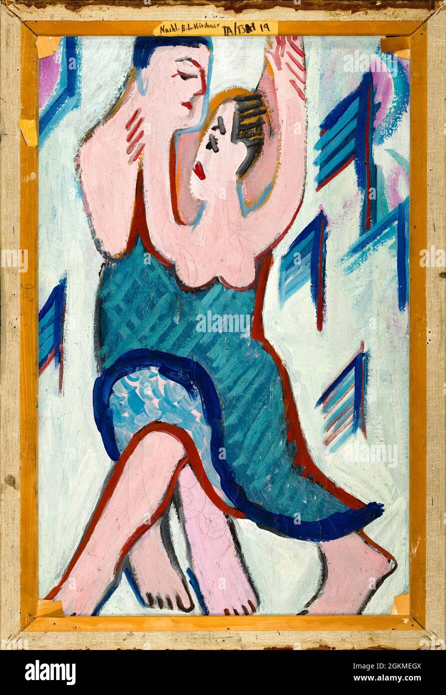 Ernst Ludwig Kirchner Dancing Couple In The Snow Painting 1928 1929 ernst-ludwig-kirchner-dancing-couple-in-the-snow-painting-1928-1929