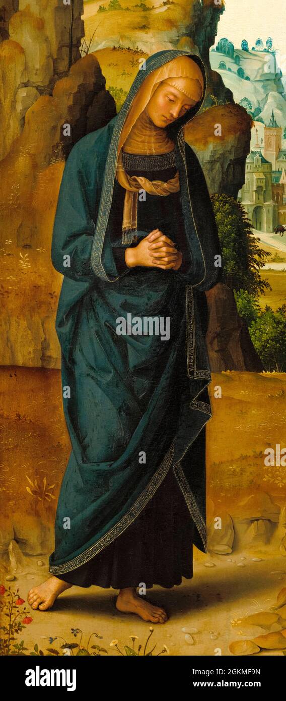 Virgin Mary, painting by Perugino, 1482-1485 Stock Photo