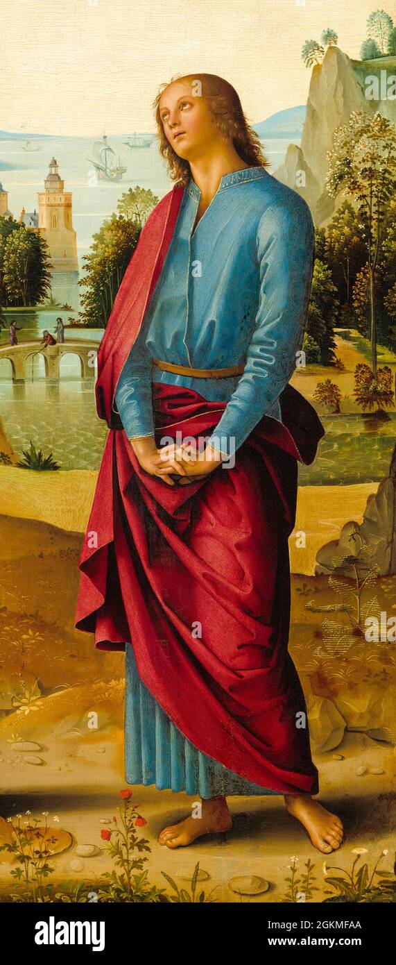 Saint John The Evangelist, painting by Perugino, 1482-1485 Stock Photo