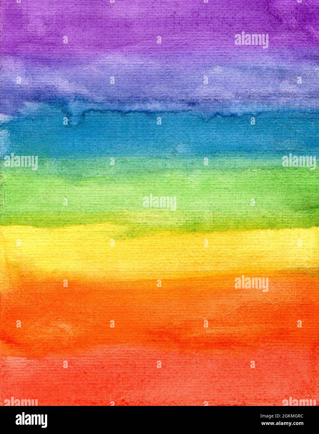 Abstract colorful striped rainbow watercolor background closeup Stock Photo