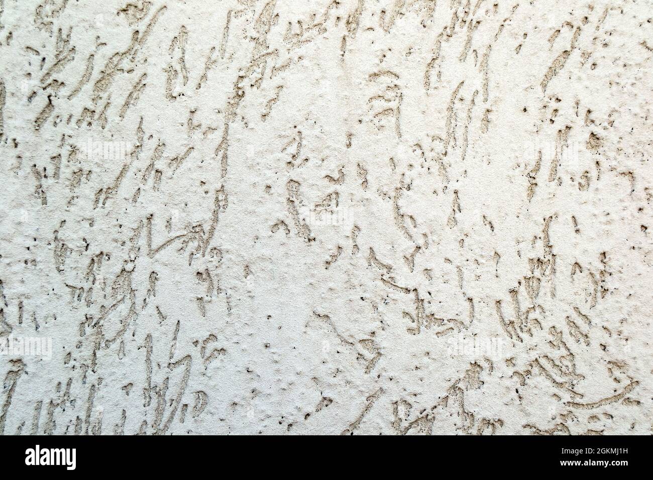 Empty dirty cracked white concrete wall texture or background Stock Photo