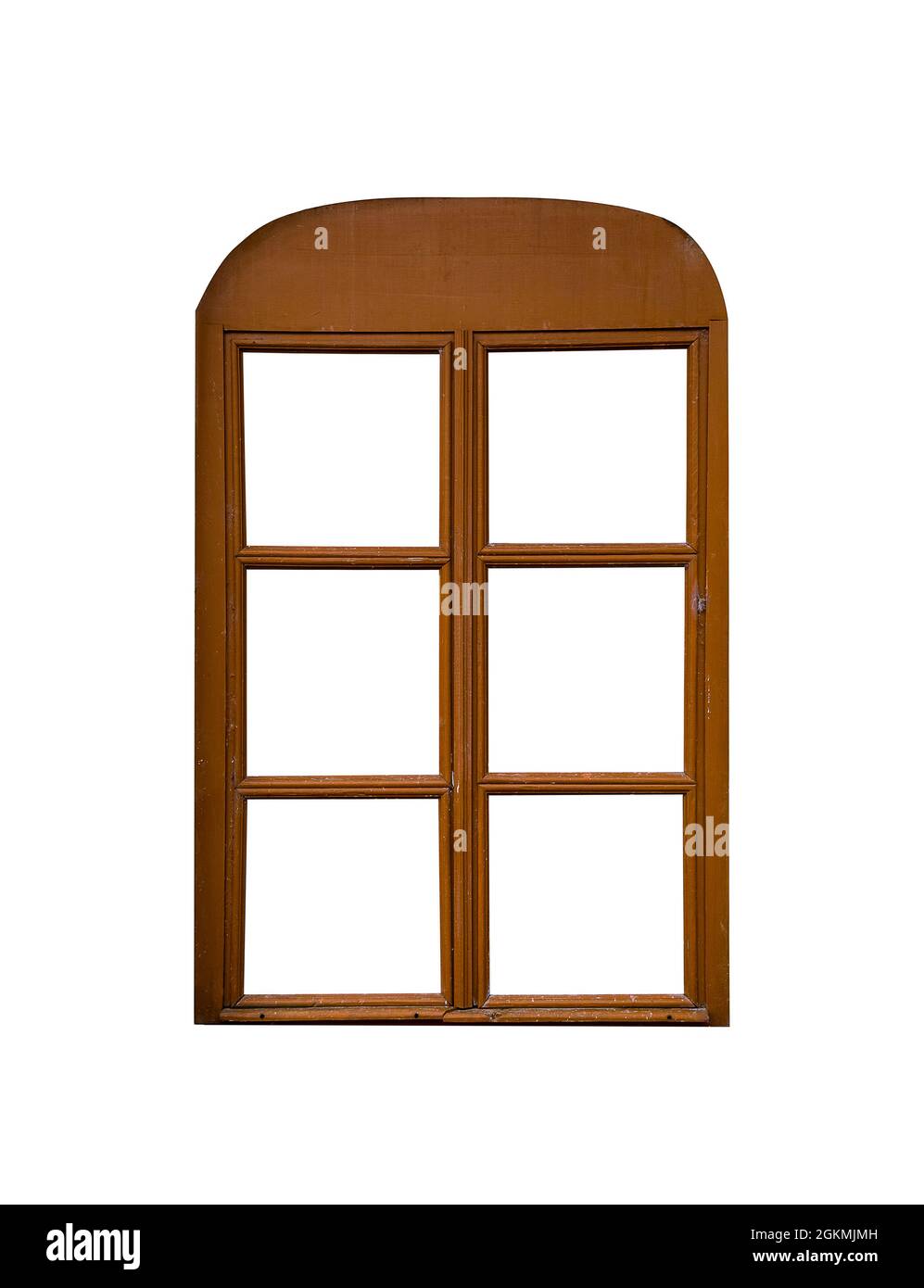 Aged weathered brown wooden window isolated on white background Stock ...