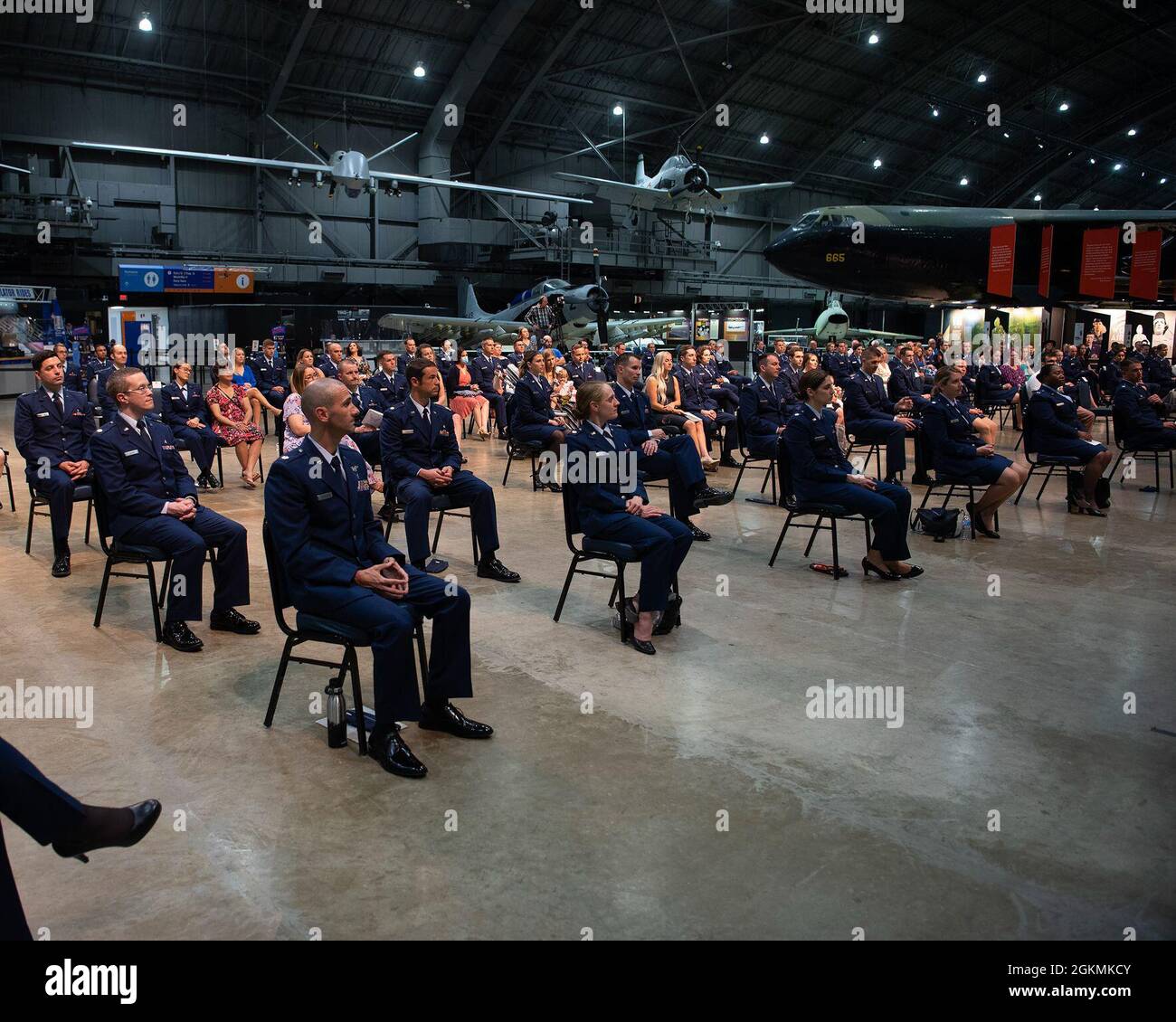 Graduates, program directors and a few select guests listen to Lt. Gen. Dorothy Hogg, U.S. Air