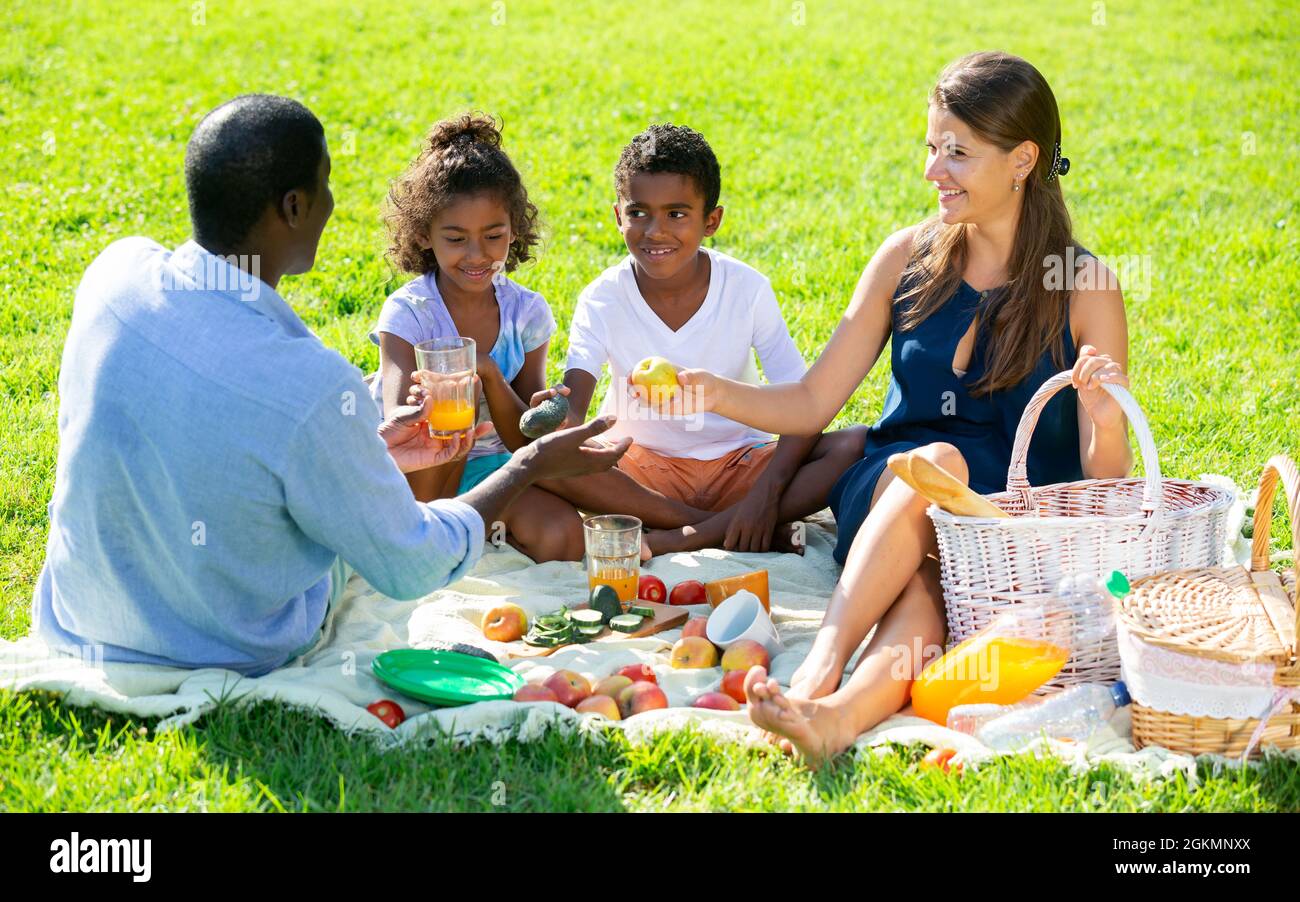 Children picnic multiracial hi-res stock photography and images - Alamy
