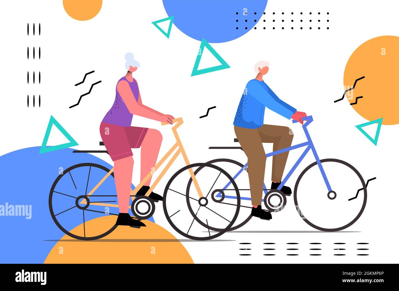 Elderly lady cyclist Stock Vector Images Alamy