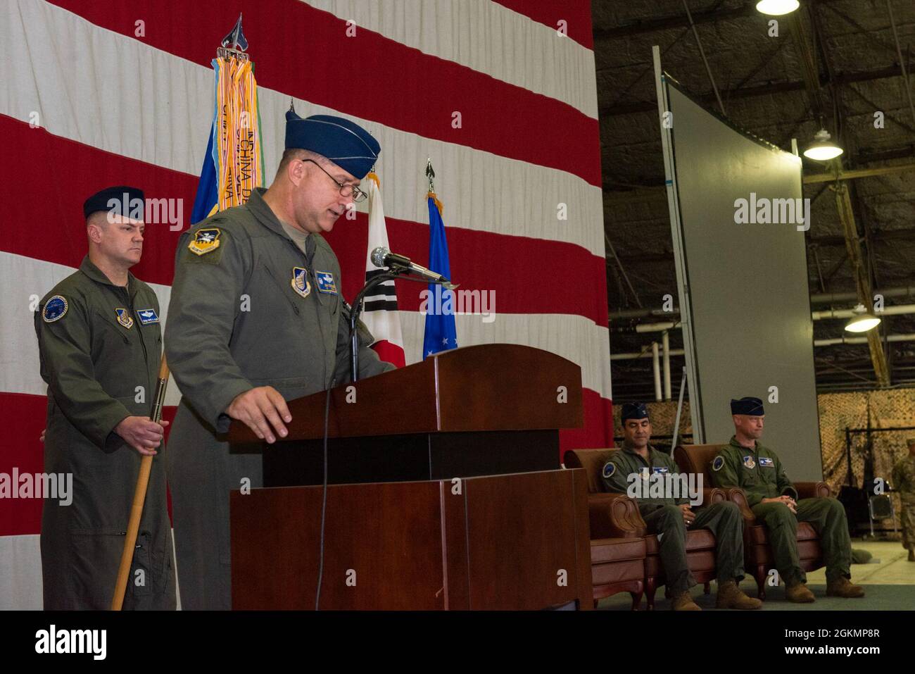 Col. John Gonzales, 51st Fighter Wing commander, speaks at the 51st ...