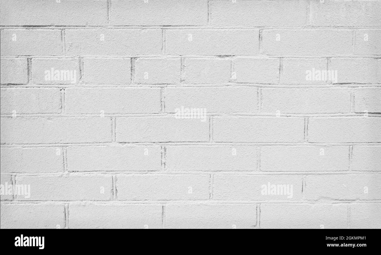 Background of old empty white brick wall texture Stock Photo - Alamy