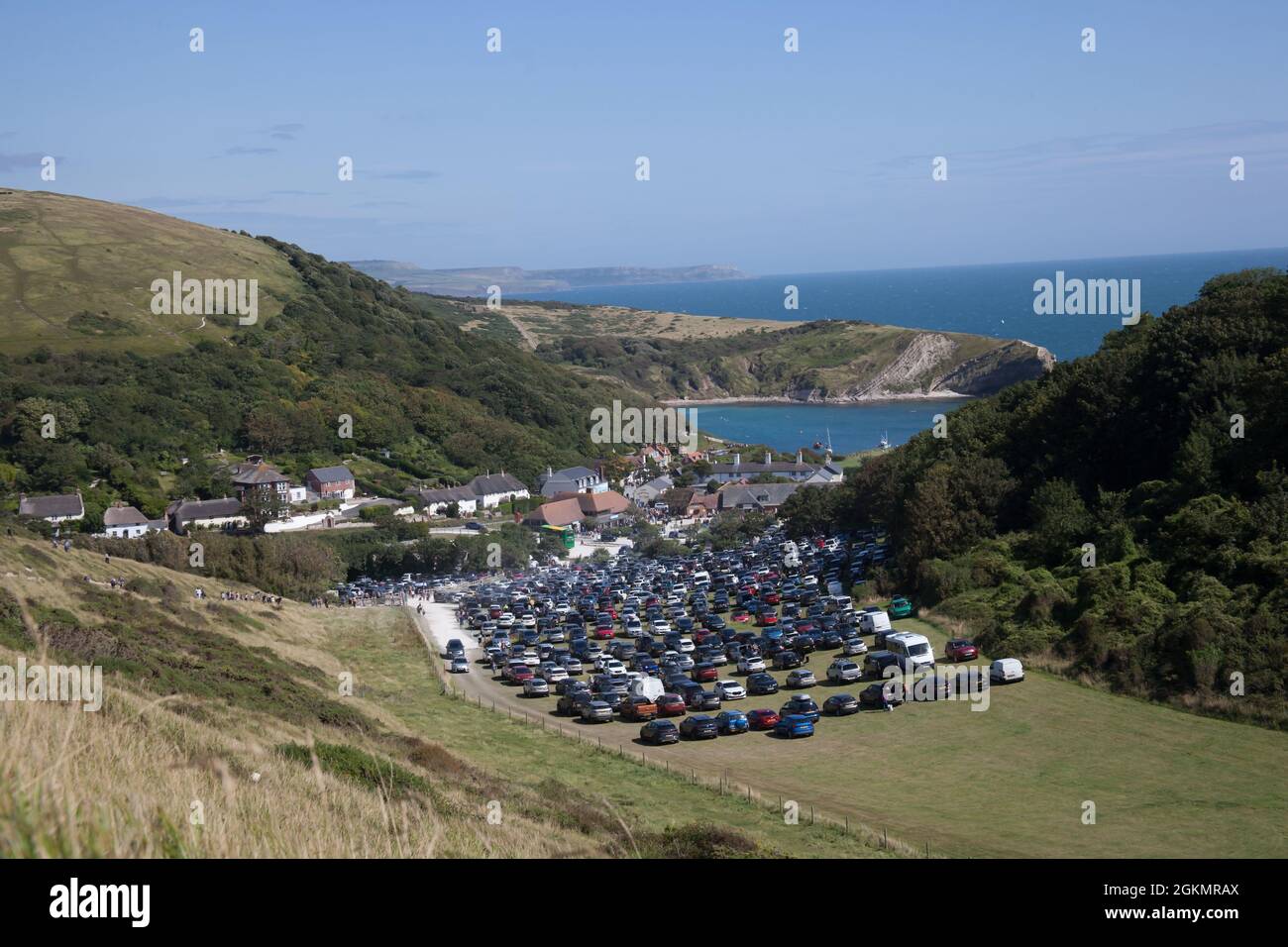 Views of Hambury Footpath at Lulworth Cove, Dorset in the UK Stock Photo