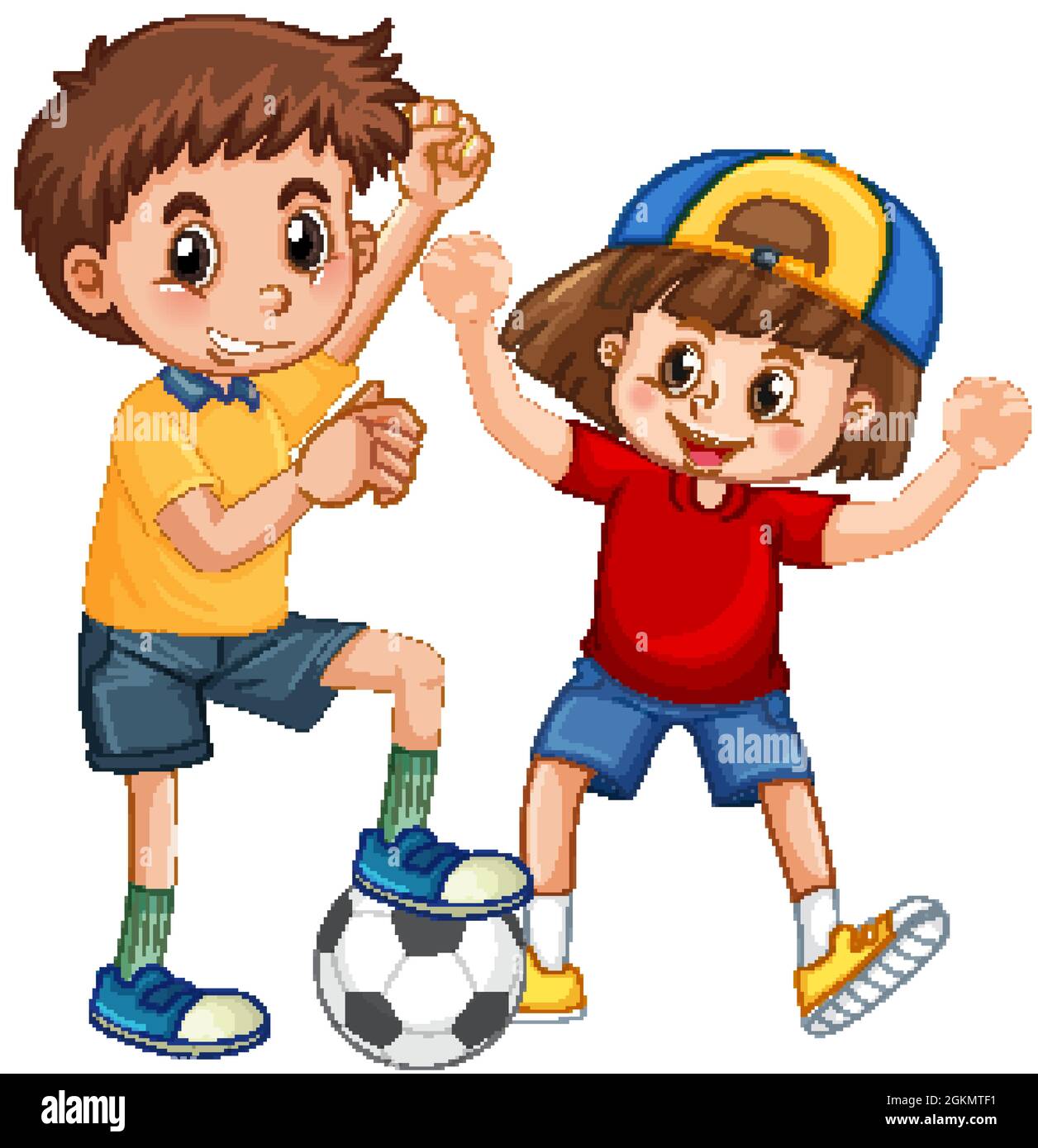 kids playing soccer clipart