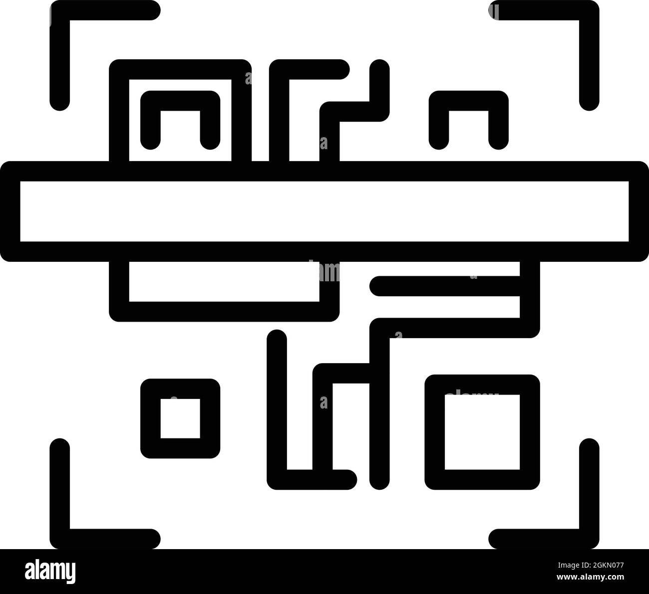 Security barcode icon outline vector. Scan code. Qr payment Stock Vector